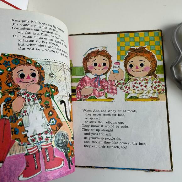 Raggedy Ann Vintage Birthday Bundle Wilton Cake Pan Book Candle Holders - Picture 2 of 9